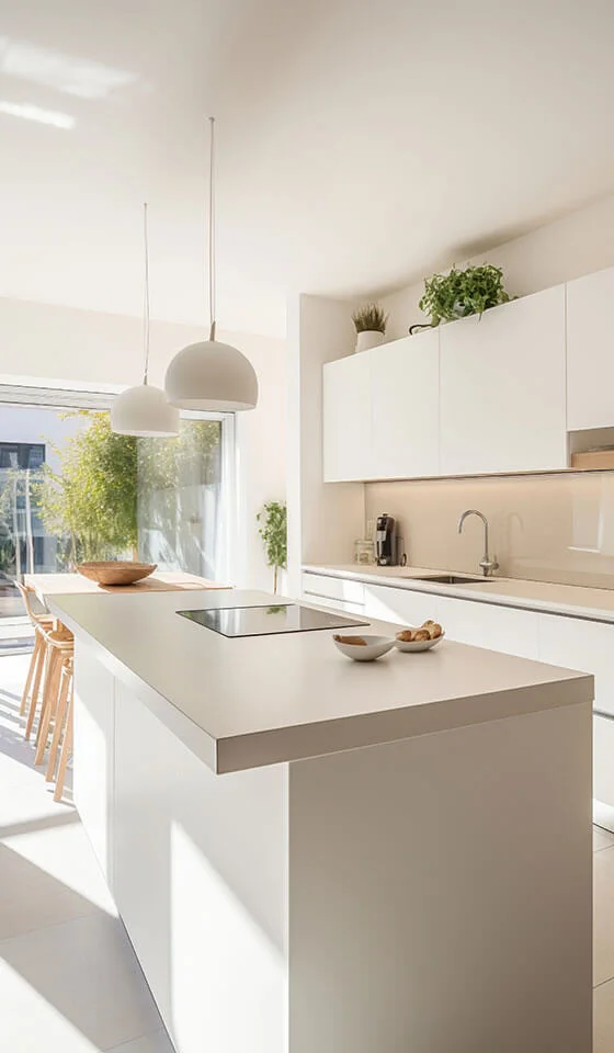 Open concept kitchen renovation with new countertops