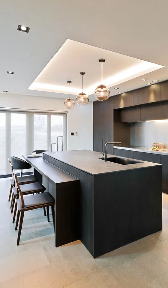 Luxury vinyl plank flooring in modern kitchen