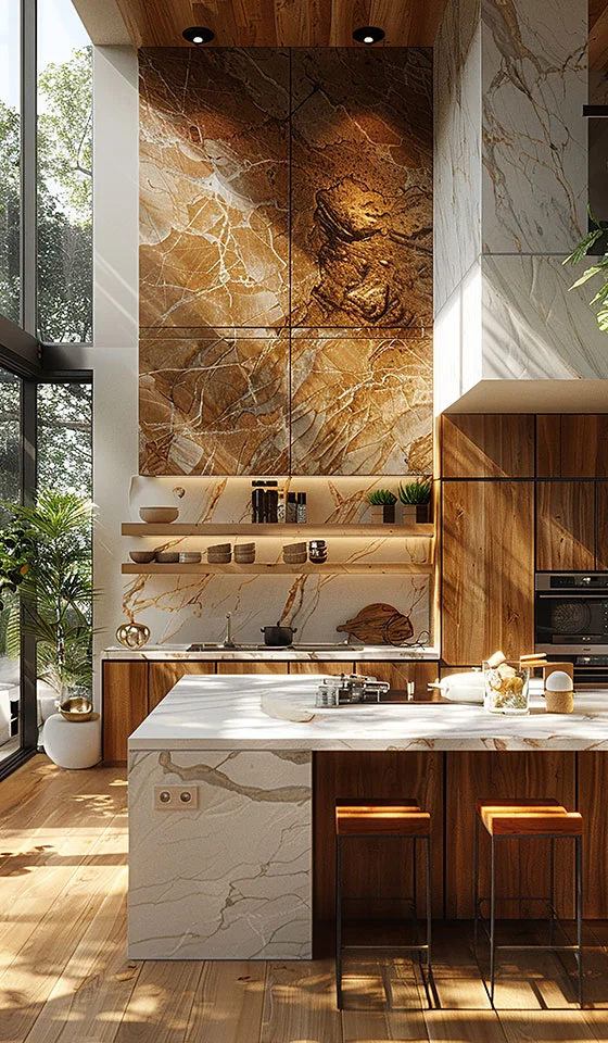 Kitchen renovation with new flooring and island design